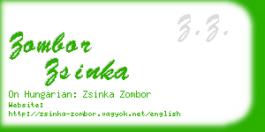 zombor zsinka business card